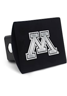 Minnesota Golden Gophers Black  Black Metal Silver Logo Hitch Cover