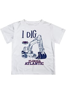 Vive La Fete Florida Atlantic Owls Toddler White Excavator Short Sleeve T-Shirt