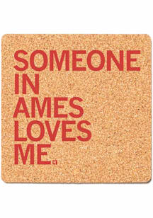 Ames Raygun Someone in Ames Loves Me Cork Coaster - Red