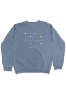 Erie Mens Blue Sails Long Sleeve Crew Sweatshirt