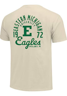 Eastern Michigan Eagles Ivory Mascot Overlay Short Sleeve T Shirt