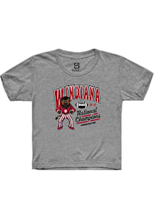 Summit Sportswear Indiana Hoosiers Youth Graphite WINDIANA Arch 2025 National Champions Short Slee..