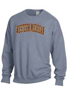 ComfortWash Western Michigan Broncos Mens Grey Arch Garment Dyed Long Sleeve Crew Sweatshirt