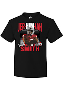 Jeremiah Smith  Rally Ohio State Buckeyes Youth Black NIL Caricatures Jer-HIM-iah Short Sleeve T-S..