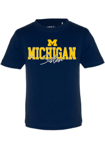 Youth Navy Blue Michigan Wolverines Sister Short Sleeve T-Shirt