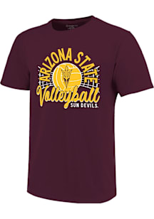 Arizona State Sun Devils Girls Maroon Volleyball Net Short Sleeve Tee