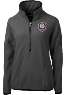 Cutter and Buck Orlando City SC Womens Graphite Cascade Sherpa Qtr Zip