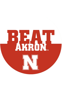 Red Nebraska Cornhuskers BEAT Akron 3&quot; Button