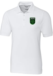 Cutter and Buck Austin FC Mens White Advantage Short Sleeve Polo