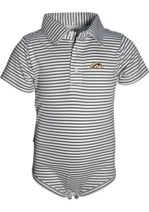 Baby Charcoal Western Michigan Broncos Carson Striped Short Sleeve One Piece Polo