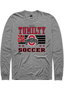 Callie Tumilty Ohio State Buckeyes Grey NIL Striped Long Sleeve Player T Shirt