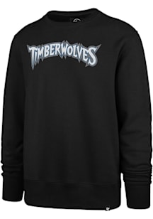47 Minnesota Timberwolves Mens Black Wordmark Long Sleeve Crew Sweatshirt