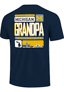 Michigan Wolverines Navy Blue Grandpa Short Sleeve T Shirt