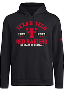 Adidas Texas Tech Red Raiders Mens Black Football Fleece Hoodie Long Sleeve Hoodie