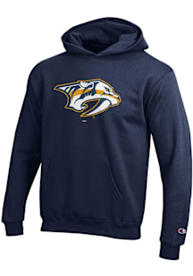 Champion Nashville Predators Youth Navy Blue Powerblend Long Sleeve Hoodie