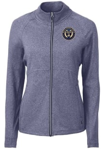 Cutter and Buck Philadelphia Union Womens Navy Blue Adapt Eco Knit Light Weight Jacket