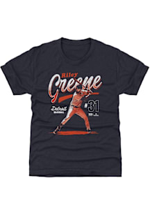 Riley Greene Detroit Tigers Youth Navy Blue Player Stamp Player Tee
