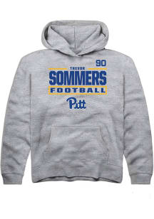 Trevor Sommers Rally Youth Grey Pitt Panthers NIL Stacked Box Long Sleeve Player Hoodie