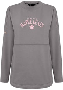 Levelwear Toronto Maple Leafs Womens Charcoal Beaudry Arched Crew Sweatshirt