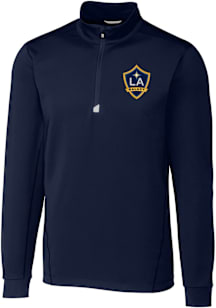 Cutter and Buck LA Galaxy Mens Navy Blue Traverse Big and Tall Qtr Zip