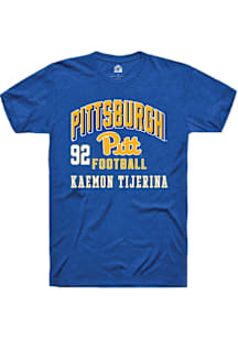 Kaemon Tijerina Pitt Panthers Blue Football NIL Arch Logo Short Sleeve Player T Shirt