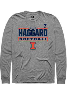 Ellie Haggard  Illinois Fighting Illini Graphite Rally NIL Stacked Box Long Sleeve T Shirt