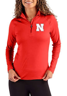 Cutter and Buck Nebraska Cornhuskers Womens Red Coastline Qtr Zip