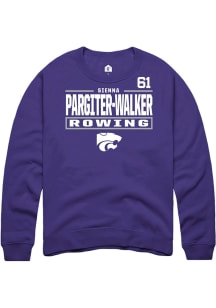 Sienna Pargiter-Walker Rally Mens Purple K-State Wildcats NIL Stacked Box Player Crew