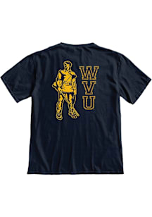 Blue 84 West Virginia Mountaineers Navy Blue Front Back Overdyed Short Sleeve T Shirt
