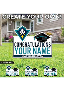 UNCW Seahawks Personalized Congratulations Grad Yard Sign - White