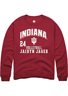 jaidyn jager Indiana Hoosiers Mens Crimson NIL Arch Logo Player Crew