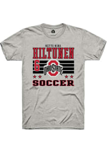 Nette-Nina Hiltunen Rally Mens Ash Ohio State Buckeyes NIL Striped Player T Shirt
