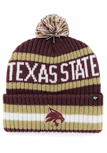 47 Texas State Bobcats Maroon Bering Cuff Mens Knit Hat