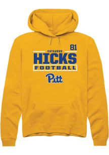 Cataurus Hicks Rally Mens Gold Pitt Panthers NIL Stacked Box Player Hood