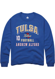 Andrew Alford Rally Mens Blue Tulsa Golden Hurricane NIL Arch Logo Player Crew