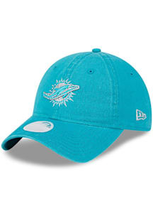 New Era Miami Dolphins Teal Logo Glitz 9TWENTY Womens Adjustable Hat