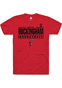 Bryson Buckingham Cincinnati Bearcats Red NIL Stacked Box Short Sleeve Player T Shirt
