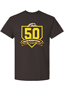 Summit Sportswear Western Michigan Broncos Brown Softball 50th Anniversary Short Sleeve T Shirt
