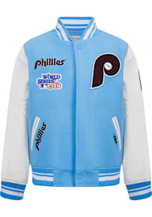 Pro Standard Philadelphia Phillies Youth Light Blue Varsity Light Weight Jacket