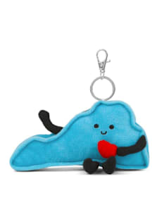 Virginia State Shape Bag Charm Keychain Plush - Light Blue