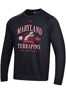 Mens Maryland Terrapins Black Under Armour Football Homecoming 2025 Crew Sweatshirt