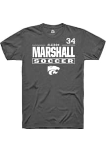 Allison Marshall Rally Mens Dark Grey K-State Wildcats NIL Stacked Box Player T Shirt