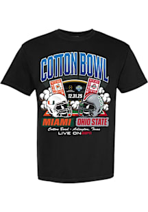 Something Inked Ohio State Buckeyes Black 2025 Cotton Bowl Head to Head Tickets Short Sleeve T Shi..