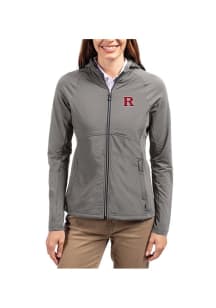 Womens Rutgers Scarlet Knights Graphite Cutter and Buck Adapt Eco Light Weight Jacket
