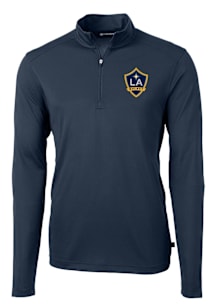 Cutter and Buck LA Galaxy Mens Navy Blue Virtue Eco Pique Big and Tall Qtr Zip
