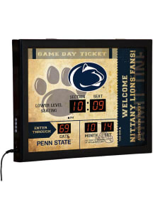 Black Penn State Nittany Lions Scoreboard Wall Clock