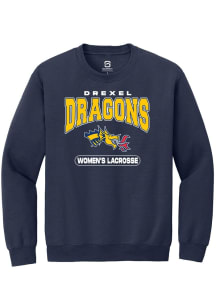 Mens Drexel Dragons Navy Blue Summit Sportswear Womens Lacrosse Crew Sweatshirt