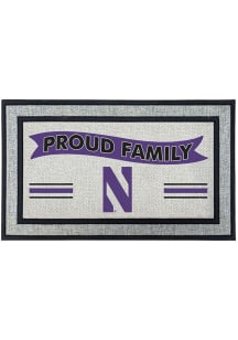 Ash Northwestern Wildcats Proud Family 18x30 Door Mat