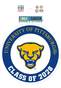Blue Pitt Panthers Class of 2028 Durable Stickers