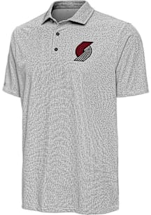 Antigua Portland Trail Blazers Mens Black Pave Short Sleeve Polo